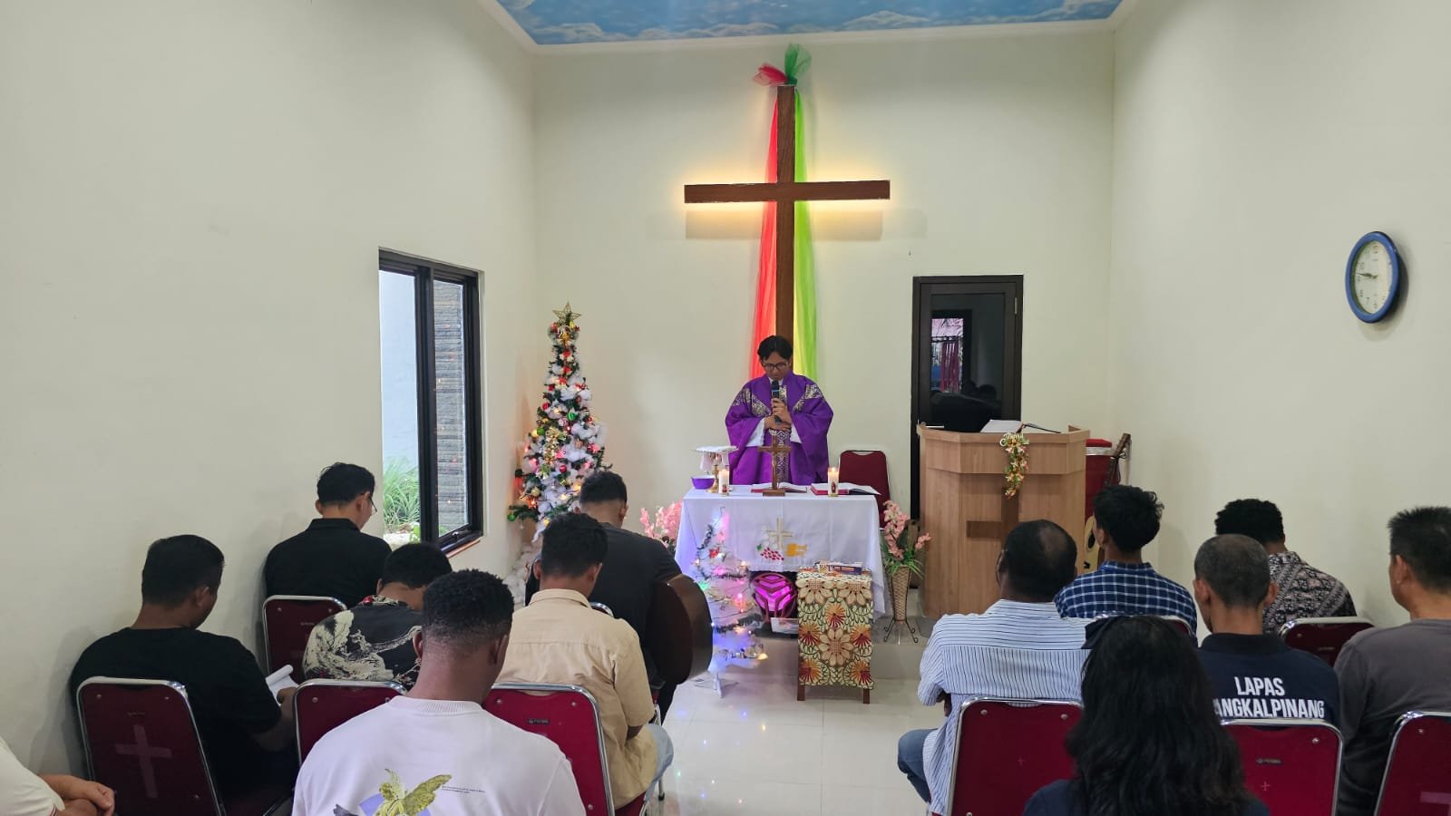 Sambut Natal, Lapas Pangkalpinang Fasilitasi Perayaan Ekaristi Warga Binaan